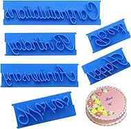 6Pcs Words Fondant Embosser, Cake Stamps Tool DIY Pretty Handwriting Food Grade Fondant Letter Stamp