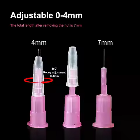 10/100Pcs 31G 0-4mm Adjustable Small Needle Disposable 31G Medical Micro-plastic Injection Cosmetic 