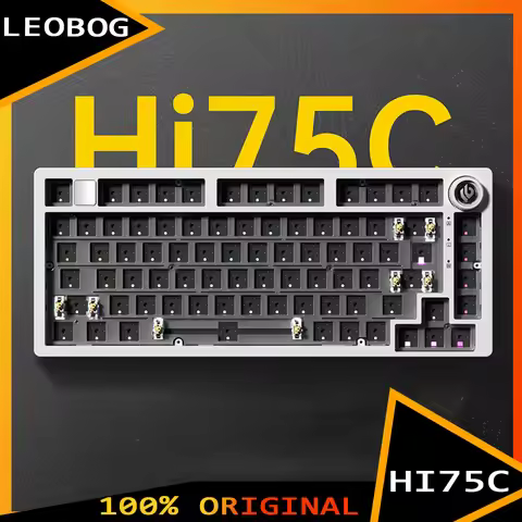 LEOBOG Hi75C Mechanical Keyboard 3Mode/Wired kit Hot Swap With Knob RGB Aluminium Alloy Gasket Hi75C
