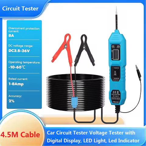 3.5-36V DC Car Circuit Tester Voltage Tester with Digital Display Short Circuit Finder Automotive El