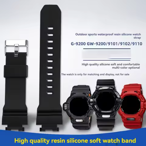 Silicone Rubber Watch Band For Casio G Shock G-9200 GW-9200/GW9110 Series Black Strap Waterproof Men