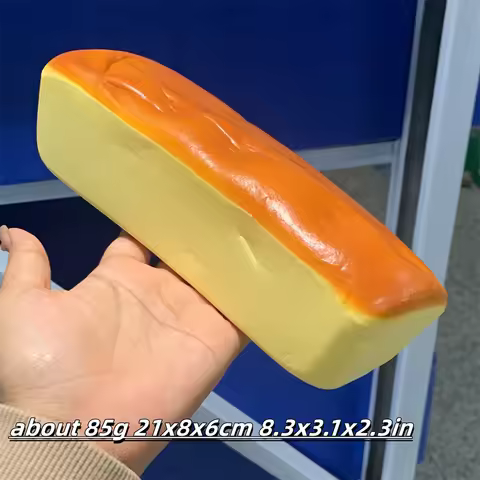 Medium Cream Cheese Sticks Orange 8.3inch Rectangular Thick Toast Model Faux Toys Play Food Slow Reb