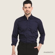 KEMEJA Medellin Men's Plain Long Sleeve Shirt BW.006