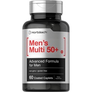 Horbäach Mens Multivitamins 50 Plus | 60 Caplets | with Calcium, Magnesium, Vitamin A, B, C, D & E |