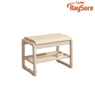 RaySure - 實木換鞋凳客廳進門凳軟包坐墊穿鞋凳入戶鞋櫃【原木色】