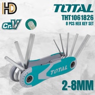 TOTAL 8 Pcs Hex Allen Key Set 2mm-8mm THT1061826