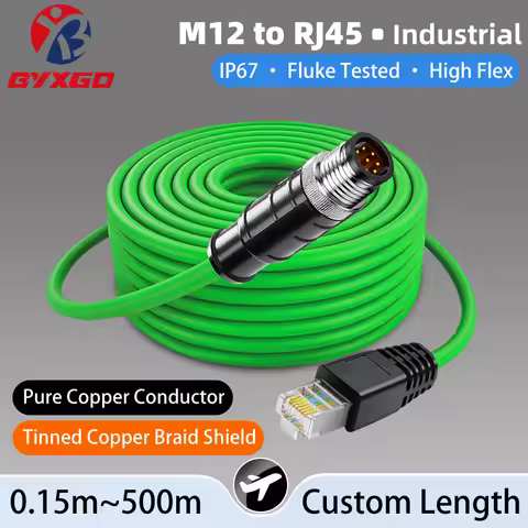 M12 To RJ45 Industrial Ethernet cable For Siemens/PROFINET/EtherCAT of M12 To RJ45 Cable S/FTP Shiel