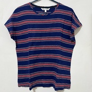MERAH BROOKS BROTHERS 346 women stripes t-shirt in navy and red Preloved women's striped top t-shirt