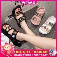 READY STOCK💝WRIMO Lebicute Sandal Women's Kasut Shoe Flat Slipper Sandals Woman Wanita Girl Lawa Cas