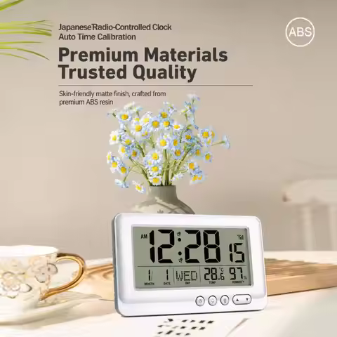 Radio Controlled Lcd Digital Alarm Clock Student Special Electronic Wake Up Clock Desktop Timer For 