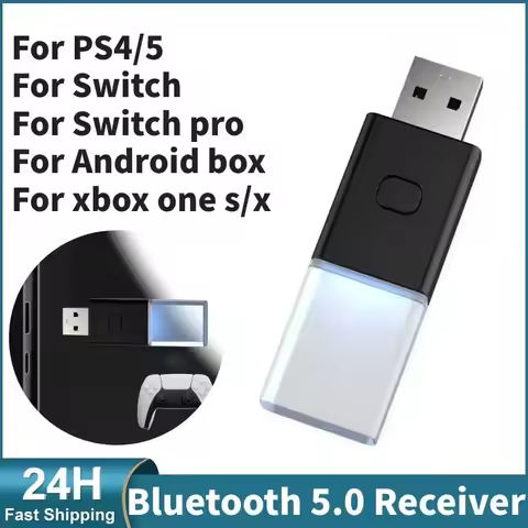 For Switch Xbox BT 5.0 USB Receiver Wireless Controller Dongle for PC/ Android Box Gamepad Converter