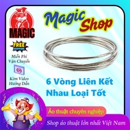 Magic 6 lingking rings, 6 large piercing rings, six small continuous rings