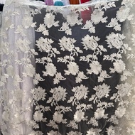 Embroidered Tille Fabric Material - Premium Embroidered Tille Fabric - Imported Embroidered Tille - 