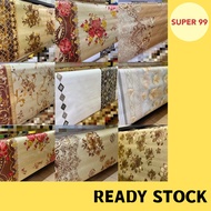 Raya Alas Meja Makan / Royal Metallic Gold Waterproof Tablecloth Lapik Meja / Alas Meja Plastik