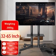 32-65 Inch TV Stand with Single Tray Screen LED LCD Trolley Mobile TV Bracket  Angle Adjustable 15 ° Monitor Mount
