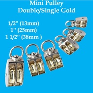 Mini Pulley Double Single Gold Pulley Small Pulley Miniature Pulley Rope Wire Rope Pulley