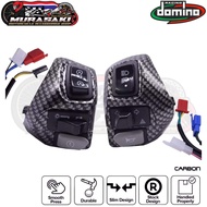 DOMINO CARBON HANDLE SWITCH AEROX 155 V1 / MIO i125 HANDLE SWITCH SET (LEFT & RIGHT) FOR YAMAHA AERO