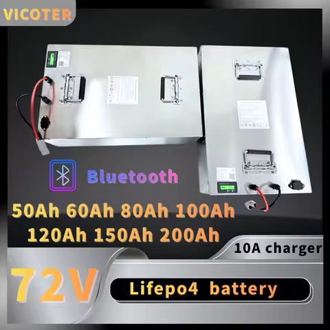 VTI-72V 50Ah 60AH 80AH 100AH 120AH 150Ah 200AH LifePo4 Lithium Battery, Golf Cart, Electric Vehicle+