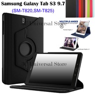 360 Rotating Tablet Case for Samsung Galaxy Tab S3 9.7'' SM-T820/T825 SM-T825Y Flip Stand PU Leather Cover for Galaxy Tab S 3 9.7-inch T820/T825/T825Y