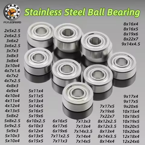 10Pcs SMR74ZZ 4x7x2.5mm ABEC-9 Stainless Steel Ball Bearing 3x6x2.5 4x9x4 5x8x2.5 6x10x3 7x11x3 mm F