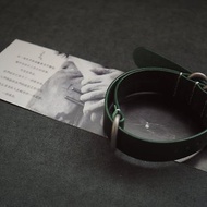 純手工牛皮墨綠色NATO錶帶 水鬼軍錶適用 顏色款式可客製化可刻字