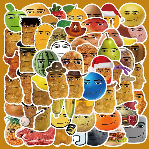58pcs Robloxs Face-Winning Smile-Chicken Nugget Meme Series Stickers Waterproof Decorative for Water
