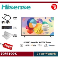 [ Delivered by Seller ] HISENSE 70" inch A6100K Series 4K Smart UHD TV / Television 电视 (70") 70A6100K