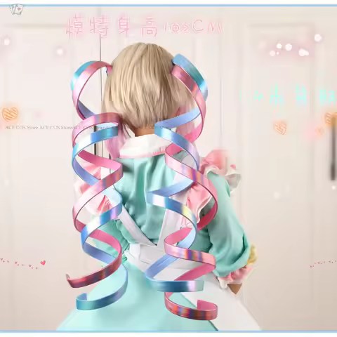 NEEDY GIRL STREAMER OVERDOSE Kangel Rain Cosplay Wig Hair PonyTail Hairclip Shiny Ribbon Pink Blue H