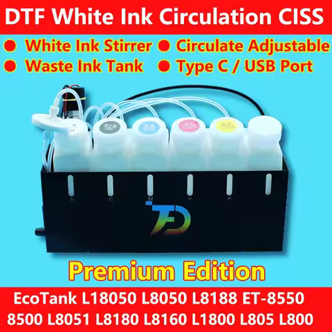ET8550 DTF White Ink Circulator CISS System Modify For Epson L18050 L8050 L1800 L8058 L805 XP600 ET8