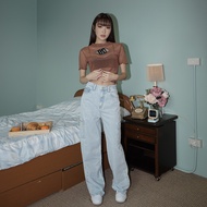 VALENCIA - PERKIN JEANS กางเกงยีนส์คาร์โก้ ทรงกระบอก ผ้าไม่ยืด