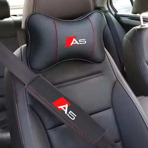 Leather Car Neck Pillow Seat Headrest Lumbar Spine Protectio Neck For Audi A5 F5 B9 B7 S A6 A3 A7 8T