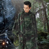 HIJAU Multipurpose Army Green Striped Poncho Raincoat