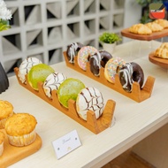 INPI HOUSE Wooden Donut Display Stand - Food, Donut, Cromboloni Display Rack - Mahogany Wood