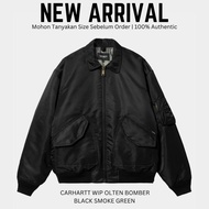 Carhartt Wip Olten Black Smoke Green Jaket Bomber Pria Original 100 % Yonitriabdi