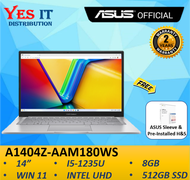 Asus VivoBook 14 A1404Z-AAM180WS 14'' FHD Laptop ( i5-1235U, 8GB, 512GB SSD, Intel, W11+OPI, 2YW) Free Bag