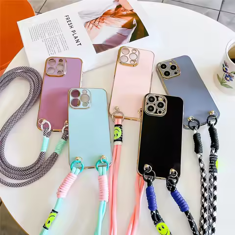 Reno 12 Pro Crossbody Necklace Lanyard Strap Phone Case For OPPO Reno 11F 11 12 Pro A17 A16S A54S A5