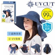 日本-Cool uv cut 涼感遮熱抗紫外線淑女遮陽帽/防曬帽/寬帽沿蝴蝶結