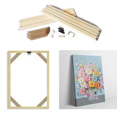 55x75 60x80 55x85cm Wall Art Painting Frame Wooden Frames for Canvas Oil Painting Diamond Painting F