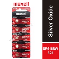 [MAXELL JAPAN] Watch Battery Batteries Silver Oxide 1.55V SR616SW - 321 5pcs Bateri Jam Tangan