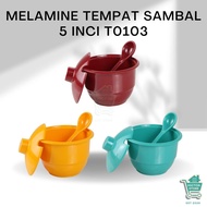 TOPTON Premium Melamine Sambal Container with Lid & Spoon 5 Inch T0103 Sambal Container Sambal Bowl 