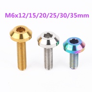 Titanium Bolt M6X12 15 20 25 30 35mm Allen Key Button Head Ti Bolt Screw for Bicycle Motorcycle Brake