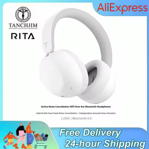 TANCHJIM RITA 40mm DMT5 HIFI Wireless Headset LDAC Bluetooth 6.0 + 3.5mm Connection Gaming Microphon