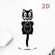 Tail Clock Cat Unique Cross-Border Cute Living Room Wall Clock Cartoon Wall Clock Household Creative