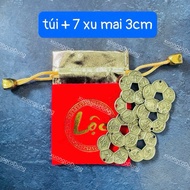 [ fortune ] Combo of 7 ancient apricot flower coins 3cm feng shui for men