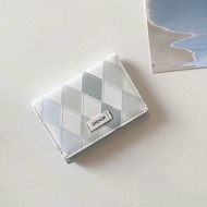 Students Minimalist Short Wallet Unique Checkered Design Minimalist Wallet