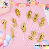 Gold Color Numbering Candle Number Candle/Cake topper number candle*size h:8cm w:2.5cm 金色生日数字装饰蜡烛