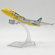 16 cm Diecast Model Plane Toy ANA Boeing 747 Pokémon Pikachu Painting Replica