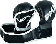 Childrens Kids MMA Elite Safety Grappling 7oz Sparring Gloves - NEW (Black/White)