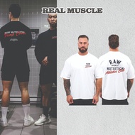 [CBUM RAW new model] RAW NUTRITION pump cover oversized cotton round neck t-shirt
