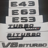 APP 3d ABS Car Trunk Badge Letters Logo E 43 53 63 V8 BITURBO 4MATIC Emblem For Mercedes E43 E53 E63 AMG W213 W212 Accessories